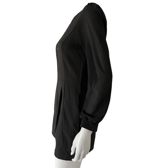 Long Sleeve Black Romper with Lace Insert - Picture 5 of 8